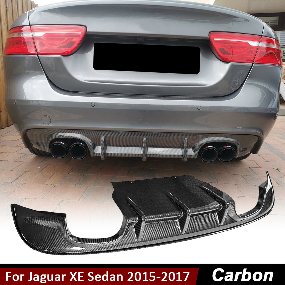 Fit for Jaguar XE Sedan 2015-2017 Carbon Fiber Rear Bumper Diffuser Lip Spoiler