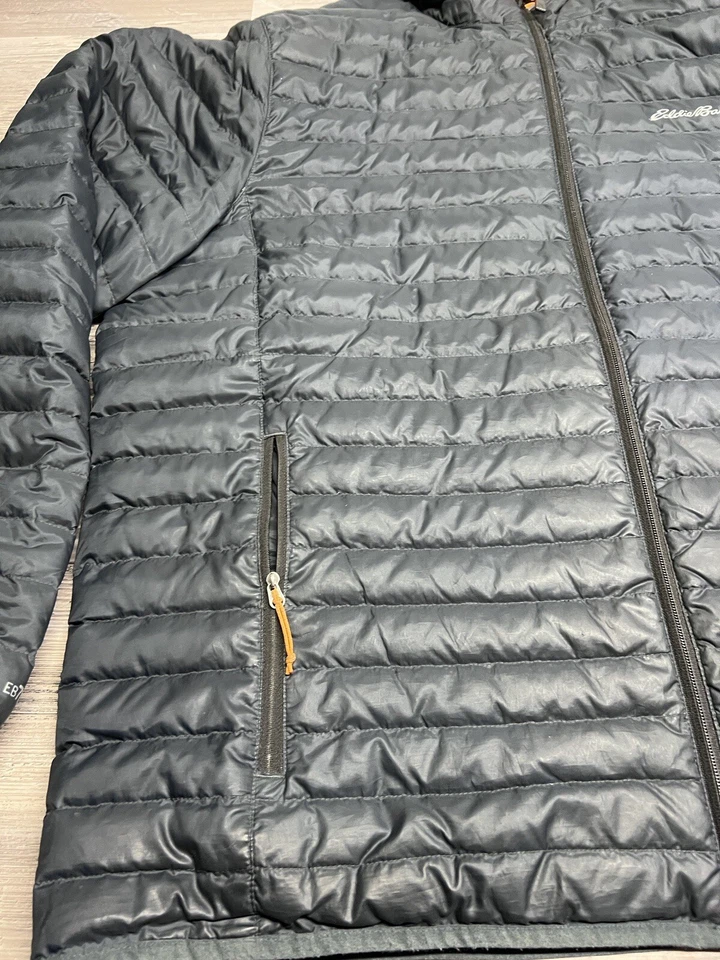 Vintage Eddie Bauer Goose Down Hooded Puffer Jacket Navy Blue Mens Size X-Large - Image 4 of 4