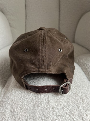 VTG 06 POLO Ralph Lauren Twill Ball CapHat Corduroy Bill Brown OS Leather Strap - Picture 4 of 5