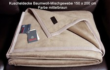 Kuscheldecke Berlin 150 x 200 cm mittelbraun Baumwollmischgewebe