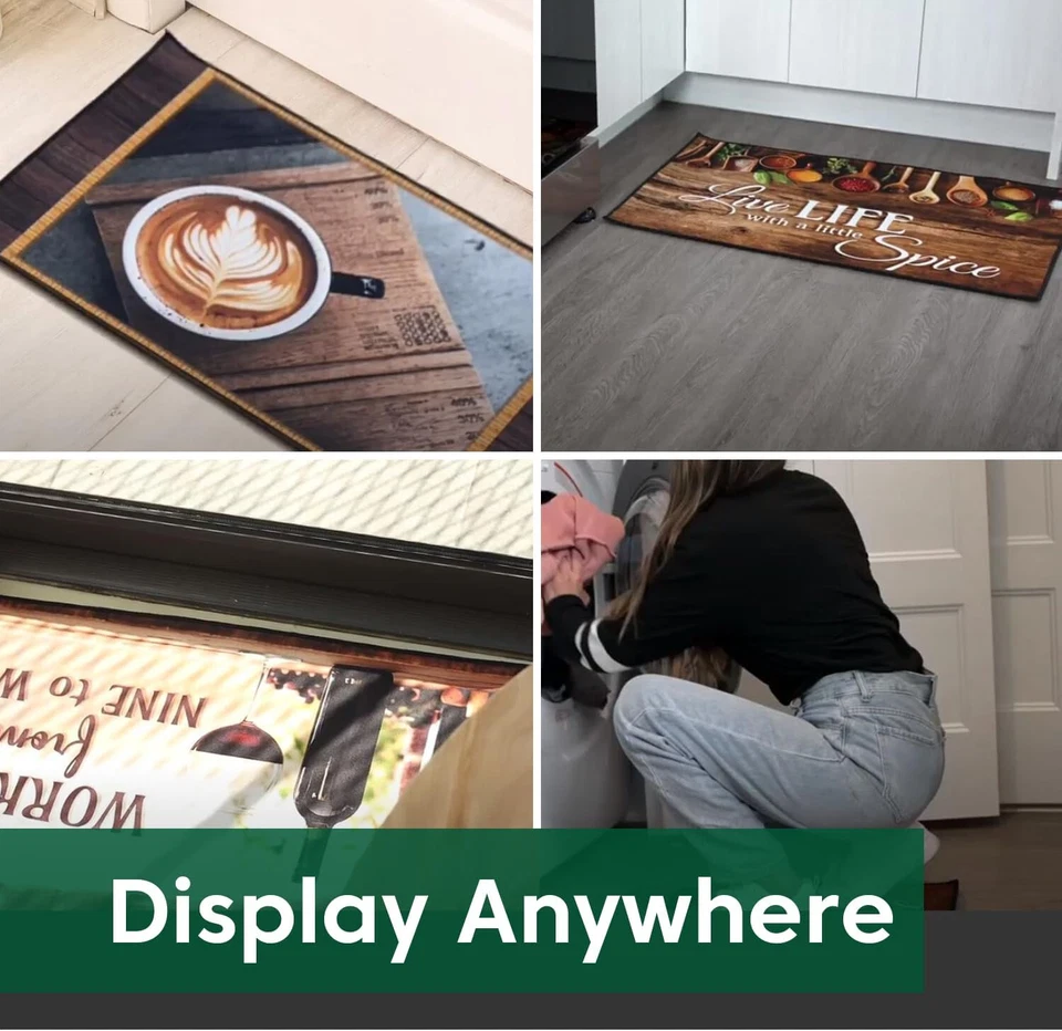 20" x 32" Washable Kitchen Rugs Non Slip Rubber Backed Rugs - Indoor Polyester P - Image 4 of 4
