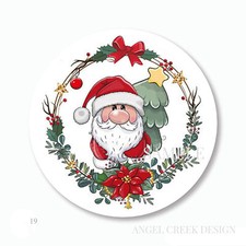 Whimsical Santa and Christmas Tree Scrapbook Stickers Labels Envelope Seals