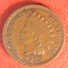 1909 INDIAN HEAD CENT WITH LIBERTY VF (8-17-01)