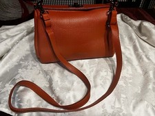Viola Castellani Orange Pebbled Leather Handbag Crossbody