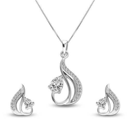 925 Sterling Silver Studded Necklace 
