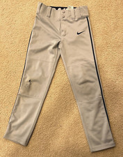 NIKE DRI-FIT YOUTH GREY/NAVY BASEBALL PANTS - YOUTH SMALL