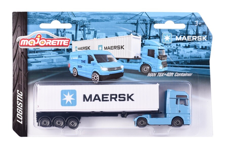 34R-042 Truck Model 1/87 メルセデスベンツ MAERSK MAJORETTE LOGISTIC MAERSK MAN TGX TRUCK WITH CONTAINER 1:87