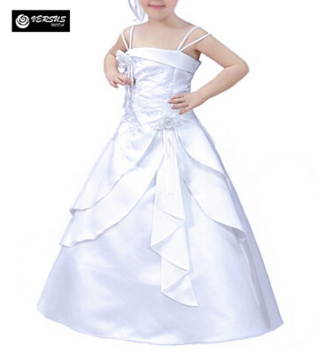 Langes Kleid Zeremonie Brautjungfer Kommunion Mädchen Party Girl Dress CDR098