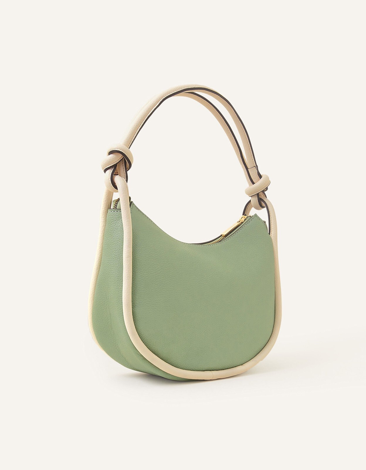 Monsoon Accessorize London Knot Piped Shoulder Bag Sage Green