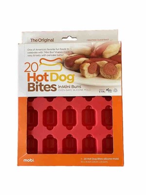 Silicone Hot Dog Bites In Mini Buns Baking Mold Tray Pigs In A Blanket By Mobi