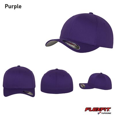 Original FLEXFIT  Wooly Combed  Baseball Cap / Mütze / Kappe Purple