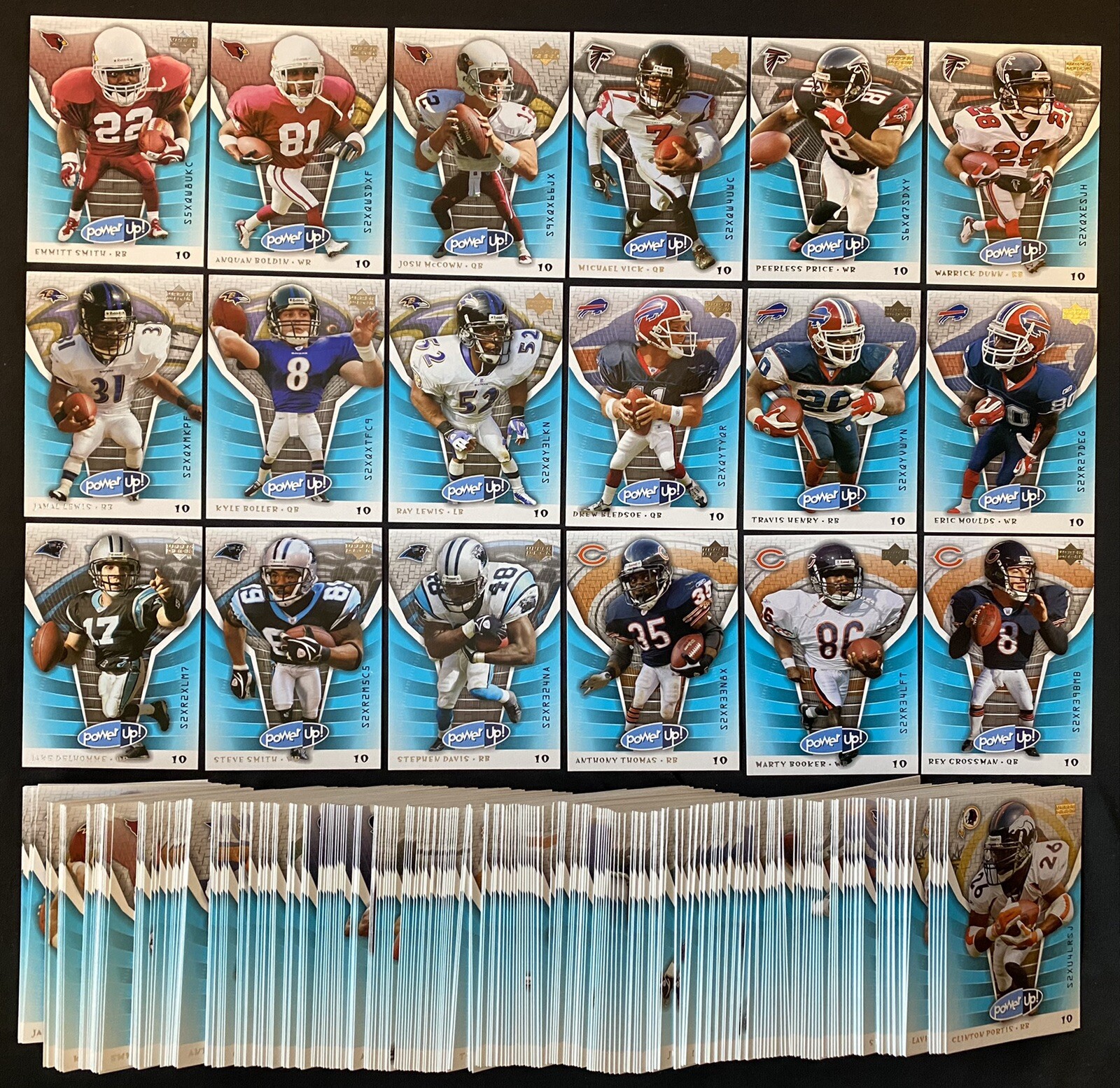 2004 Upper Deck Power Up - Football Cards - #1-100 - Complete Your Set