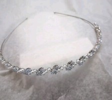 Silver Color Gemstone And Pearls Wedding Tiara Accessories