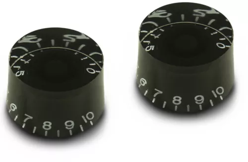 2 Vintage 50s Tall Gibson Style Speed Knobs Black fit Les Paul USA