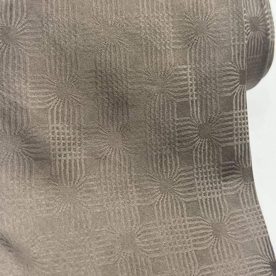 Barrington Marrón Tostado Geométrico Sólido Vintage Seda Foto 4 de 4