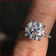 3.Ct Round Cut Lab-Created Diamond Solitaire Engagement Ring 925 Sterling Silver