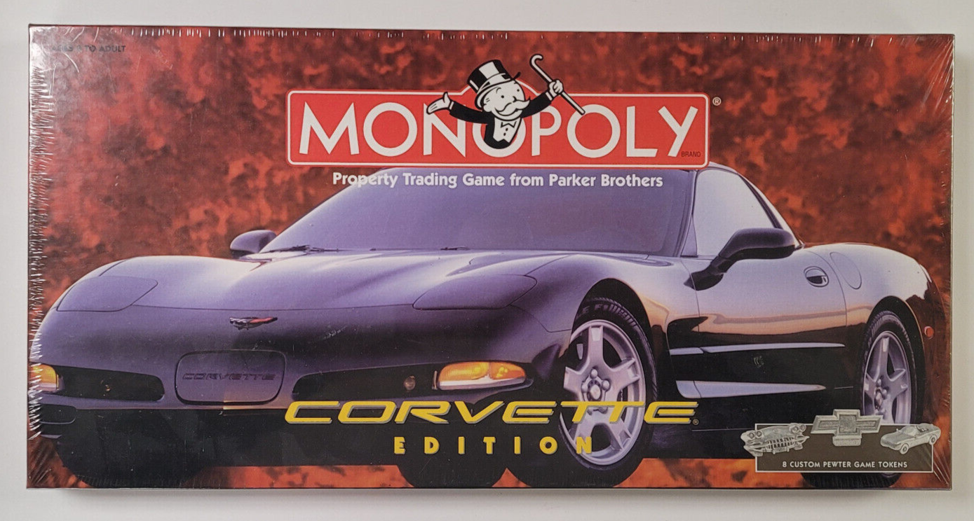 Monopoly Corvette Edition Family Board Game COMPLETE 1998 Parker Bros NEW