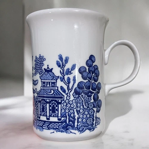 Vintage Churchill Blue Willow Tea Cup Coffee Mug 4” - Made In England
