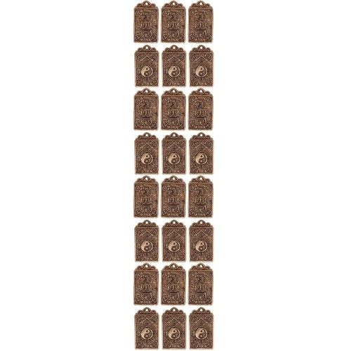 24 Pcs Porte-clés Pendentif Laiton Étiquette Suspendue Ornement Porte-clés en ligne Fabrication Décoration Laiton