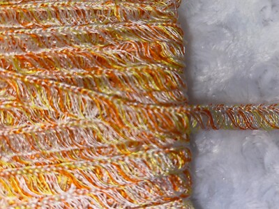 Wholesale 12 yards white yellow orange loop fringe sewing costume trim 1/2'' wide