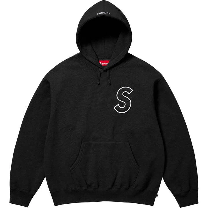 Sweat à capuche noir logo Supreme S