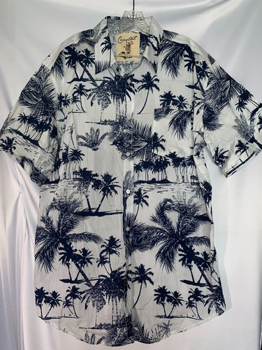 Coastal White & Blue Hawaiihemd ~ XL ~ Knopf Aloha * Ozean * Strand * Palmen