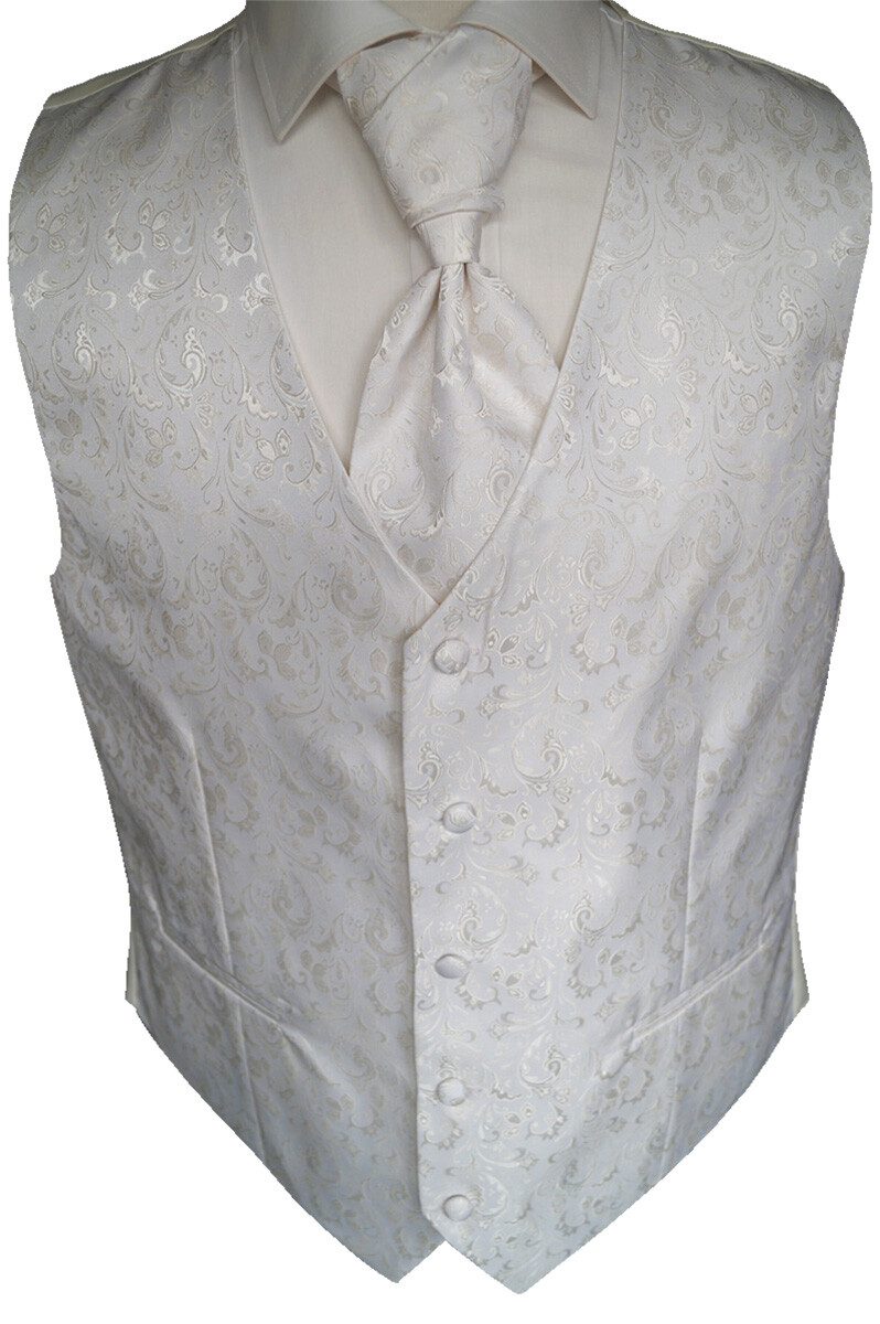 Gilet Da Sposa Con Plastron E Fazzoletto Da Taschino In Avorio Taglie 44 62 E