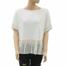 Kimchi Blue Urban Outfitters Mesh Embroidered Blouse Top Lace Ivory M/L 208367