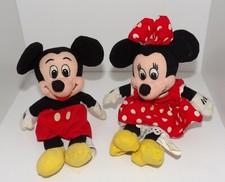 Vintage Mickey  Minnie Mouse Disney Store Plush Beenie Babies 9 in