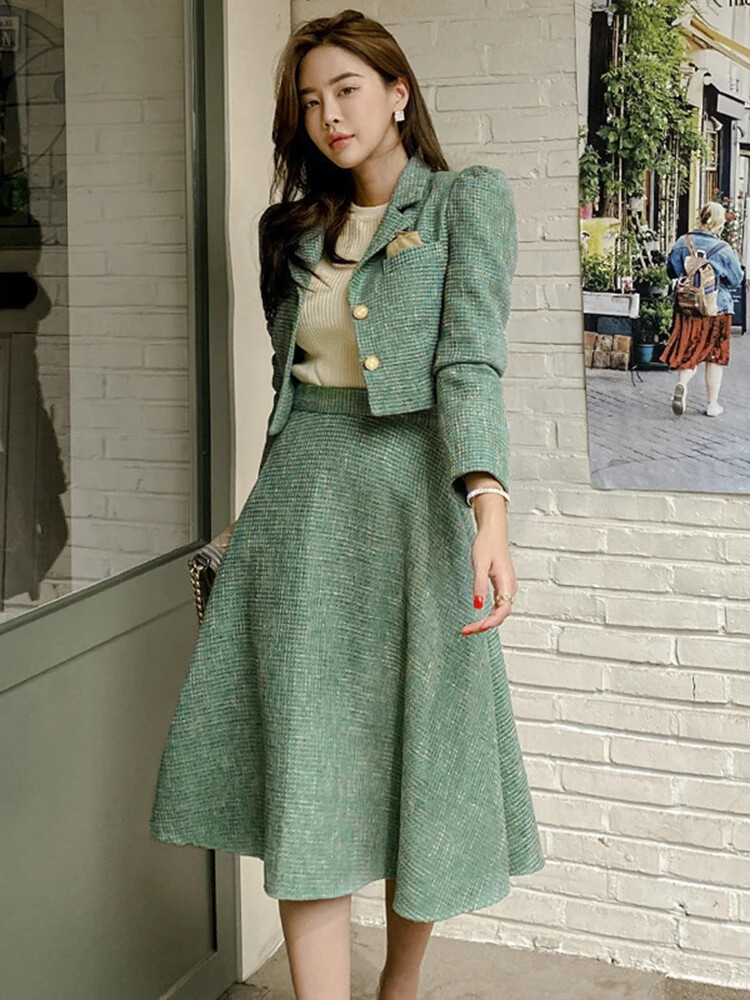ジャケット・アウター tweed over jacket / mini skirt edbad1d7-dcd5-4780-bce0-