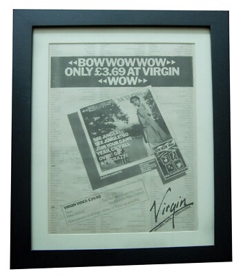 BOW WOW WOW+See Jungle Ape Crazy+POSTER+AD+ORIGINAL 1981+FRAMED+FAST+WORLD SHIP
