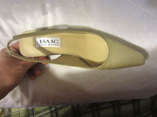 Isaac Mizrahi punta puntiaguda bronceada reptil cabestrillo espalda 6 1/2 AA zapatos Italia sin precio base - Imagen 4 de 12