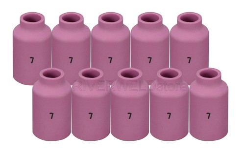 WeldingCity 10-pk Ceramic Cup  Alumina  54N15  #7, 7/16  For Gas Lens Setup In TIG Welding Torch 17 18 And 26