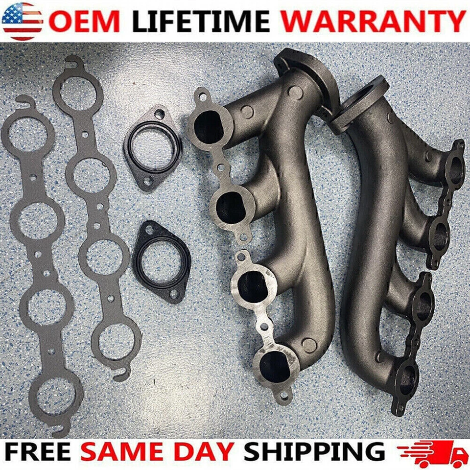 LS Swap Cast Iron Manifold Headers fits Chevy Corvette Camaro LS1 LS2 LS3 - Imagem 2 de 4