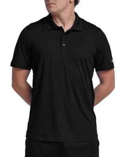 Reebok Men's Short Sleeve Mesh sides Performance Polo Shirt Deep Black Medium