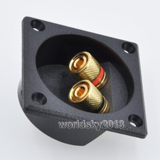 2pcs Square Copper 2 Way Speaker Junction Box Terminal Binding Post 57x57mm