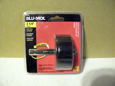 Vintage BLU-MOL Quick Change 2 1/4  (57mm), One Piece Wood Hole Saw Carbon
