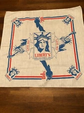 Vintage Collectible Scarf Liberty 1886 1986 Centennial Red White Blue 