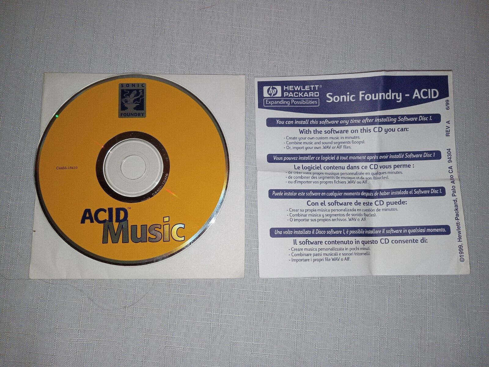 Sonic Foundry ACID Music Software Vintage HP Sonic Foundry- ACID