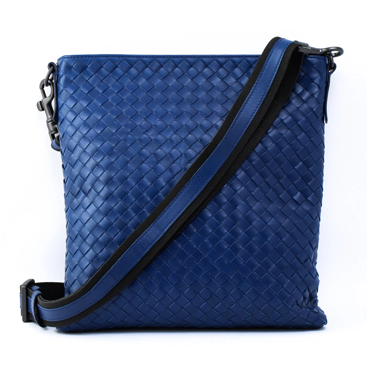 Bottega Veneta - Men - Intrecciato Leather Messenger Bag Blue