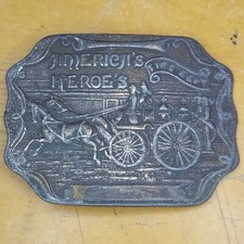 Americas Heroes Fire Dept. Boston Belt Buckle Western Style