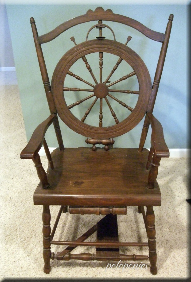 Vintage Handmade Wood Chair - Spinning Wheel Parts - LOCAL