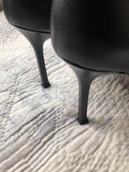 Decolte YSL Yves Saint Laurent tacco a spillo plateau pelle nera donna 35 US5