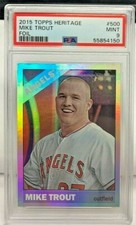 Mike Trout 2015 Topps Heritage FOIL Parallel #500 - PSA 9 - ANGELS