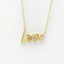 Auth Tiffany & Co. Love Pendant Necklace K18 Yellow Gold 15.74'' Unisex Used