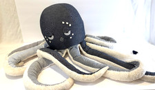 NWT Pottery Barn Kids Jumbo Blue Denim Octopus Plush Stuffed Animal 30"