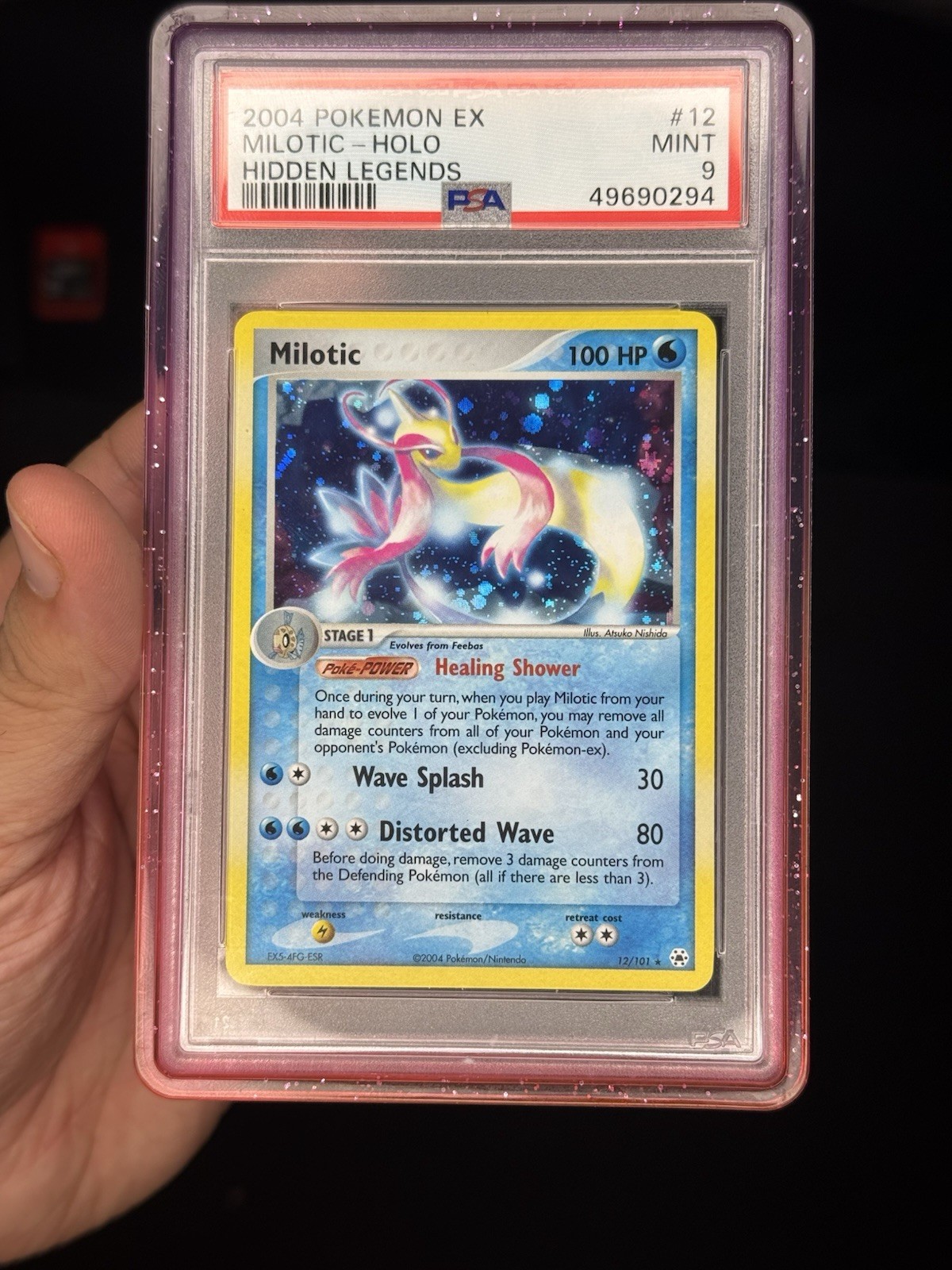 2004 POKEMON EX MILOTIC HOLO HIDDEN LEGENDS 12/101 PSA 9