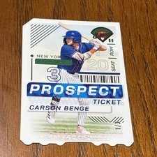 2024 Panini Prospect Edition Carson Benge RC #98 Ticket Stub Die-Cut 1/3  🔥🔥🔥