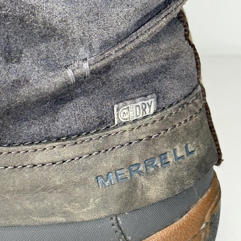 Botas Merrell para mujer talla 9 grises impermeables invierno nieve con cordones cremallera lateral J42706 Foto 4 de 4