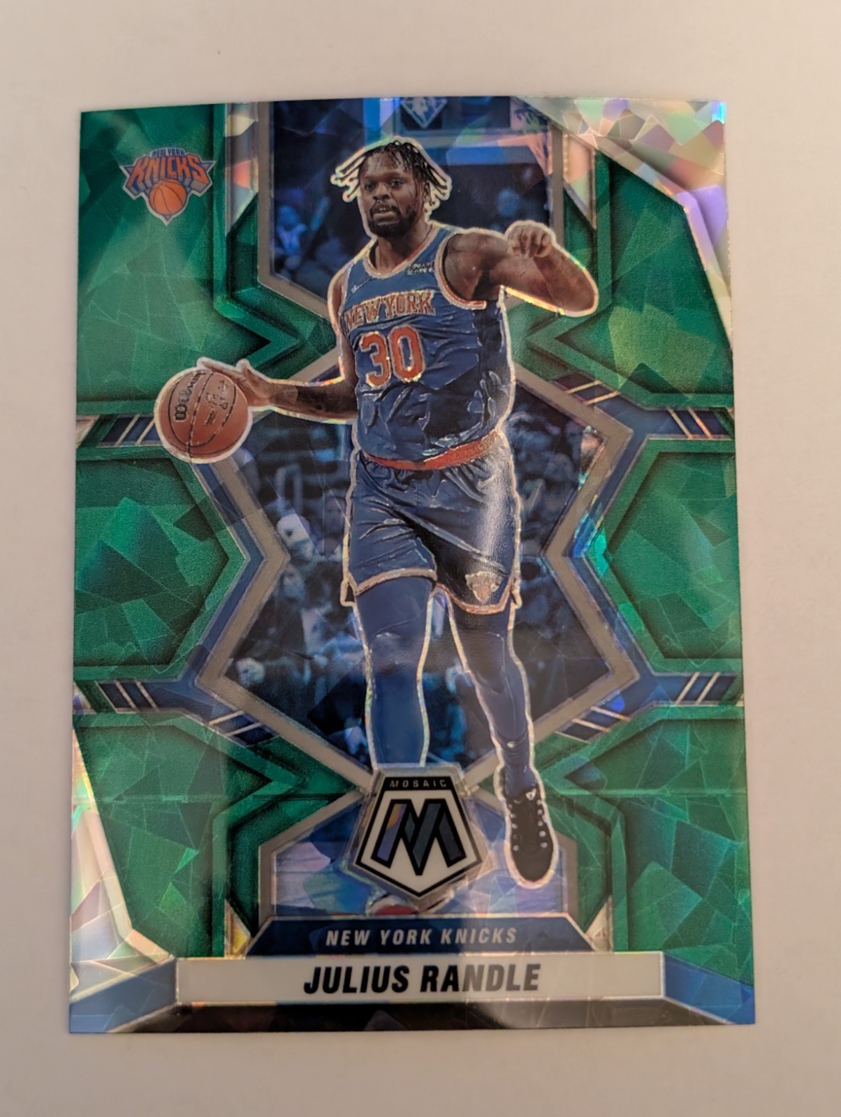 JULIUS RANDLE 2021-22 Panini Mosaic GREEN CRACK ICE PRIZM #18 New York Knicks NM